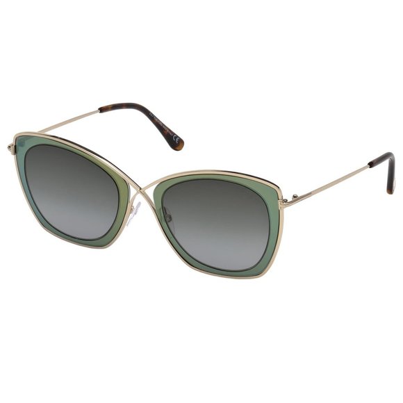 Tom Ford Cat Eye Style Gunmetal Gradient Lens.